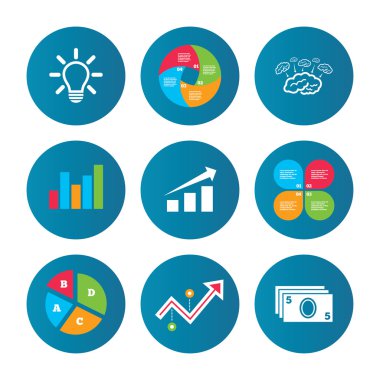 Ok ile grafik, beyin fırtınası. Nakit para.