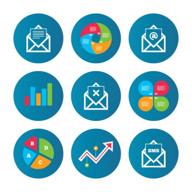 posta zarf simgeleri. ileti belge sembolleri.