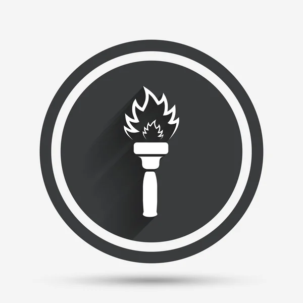Icono de signo de llama de la antorcha. Símbolo fuego . — Archivo Imágenes Vectoriales