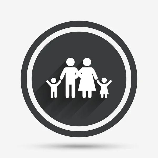 Icono familiar. Símbolo de padres con hijos . — Vector de stock