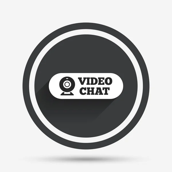 Videochatt tecken ikon. webcam video prat. — Stock vektor