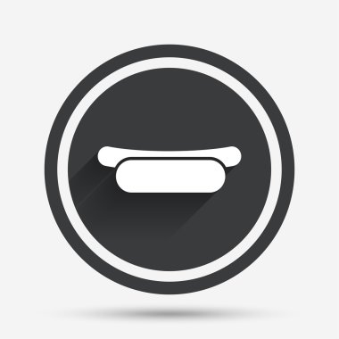 hardal simgesi ile sosisli sandviç. sosis işareti.