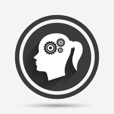 kafa ile vites işareti simgesi. kadın baş.