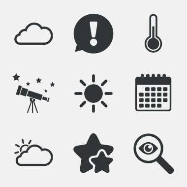 Hava simgeler. bulut ve güneş