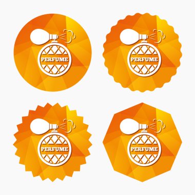 parfüm şişesi işareti simgesi. Glamour parfüm.