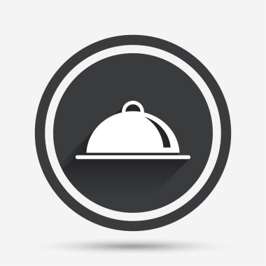 Yemek tabağı hizmet işareti simgesi. Tablo ayarı.