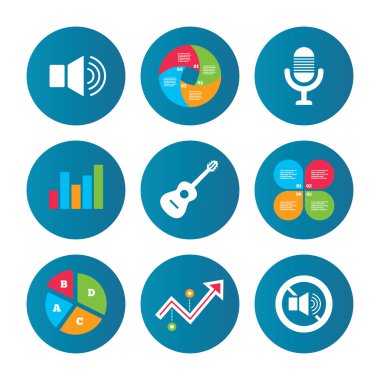 Müzikal öğeleri simgesi. Mikrofon, ses hoparlör.