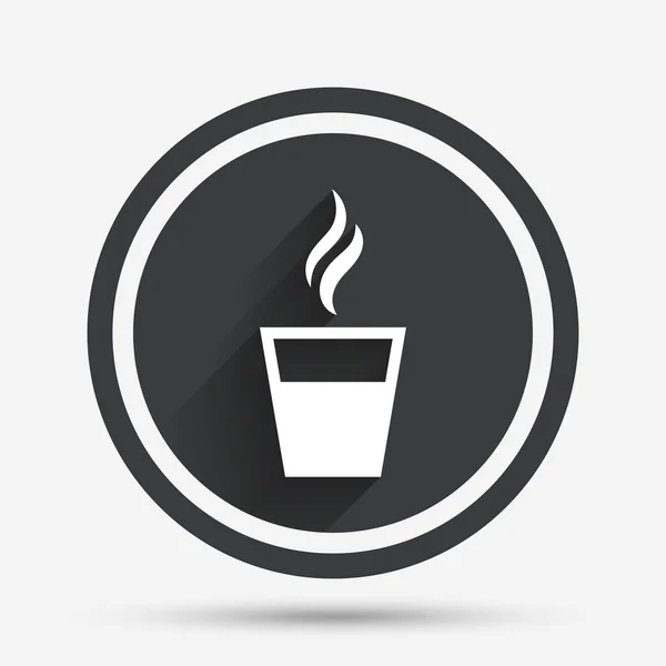 Icono de muestra de vidrio café. Botón café caliente . — Archivo Imágenes Vectoriales