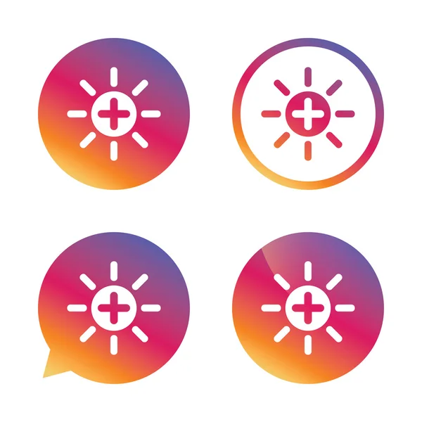 Sun znaménko plus ikony — Stockový vektor