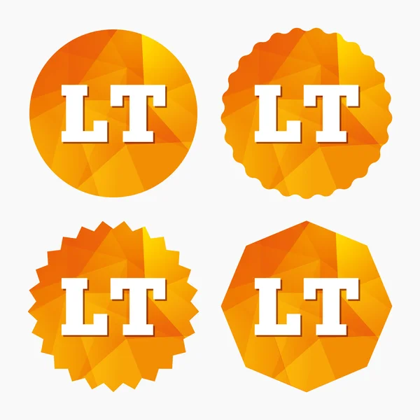 Icono de signo de lengua lituana. Traducción LT . — Vector de stock