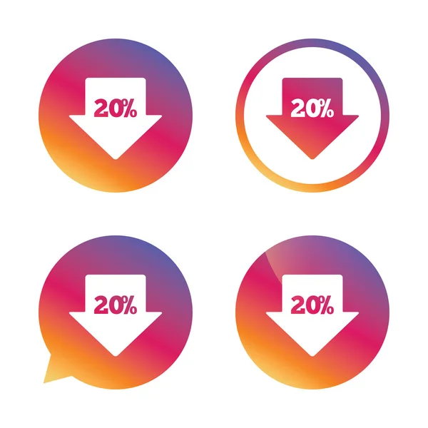 Percentuale vendita tag icone — Vettoriale Stock