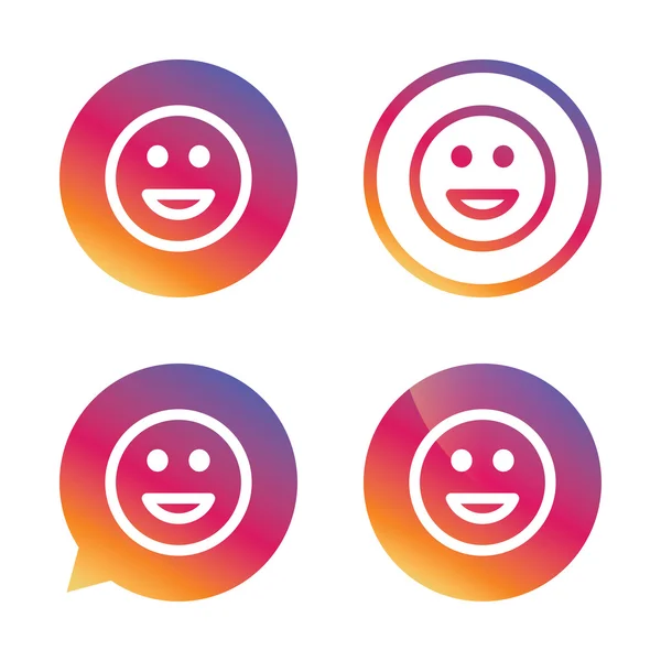 Smile icon. Happy face symbols set. — Stock vektor
