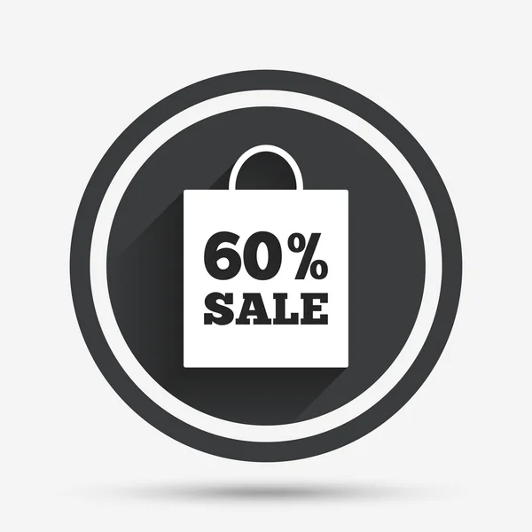 60 percent sale bag tag icon. — Stock Vector