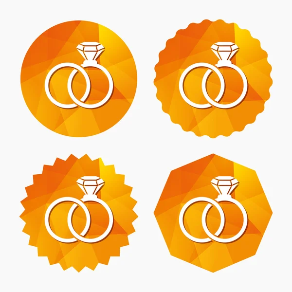 Esküvő gyűrű alá ikonra. Elkötelezettség szimbólum. — Stock Vector