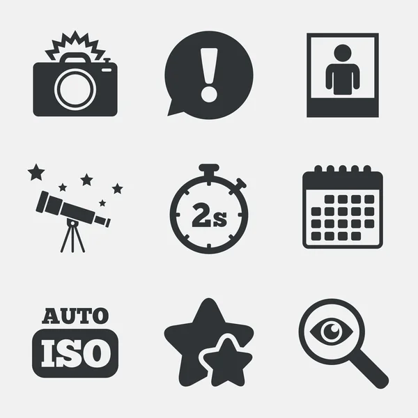 Fotocamera pictogrammen — Stockvector