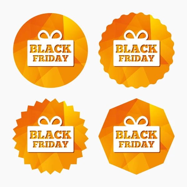 Black friday gift sign icons — Stock Vector