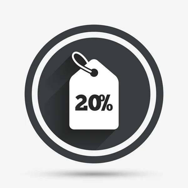 20 percent sale price tag icon. — Stockový vektor