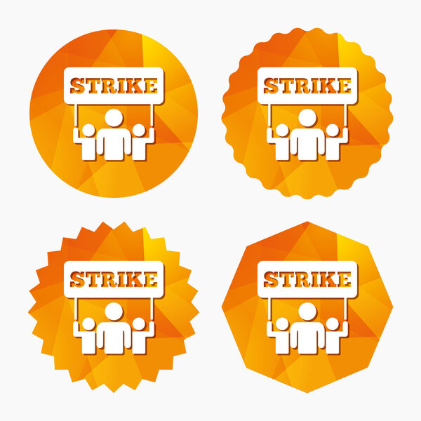 Strike sign icon. Group of people symbol.