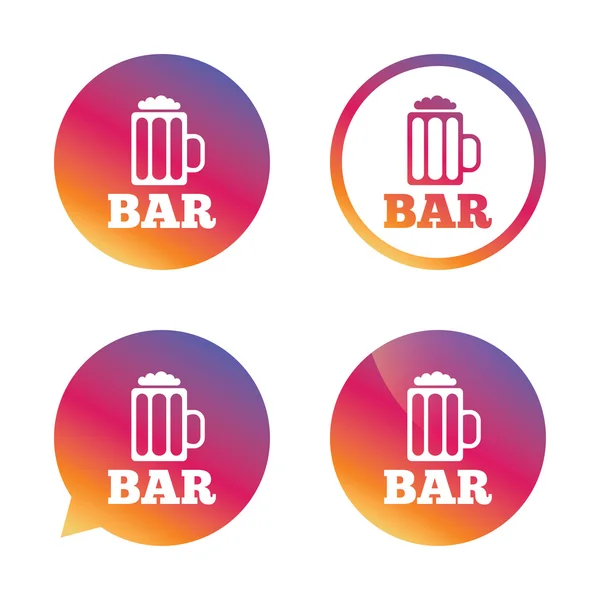 Bar ou Pub signes icônes — Image vectorielle