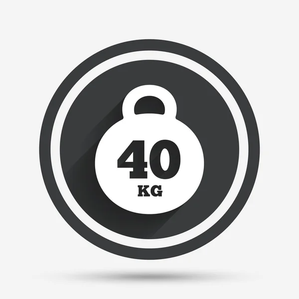 Ikona znak wagi. 40 kilogram (kg). sport symbol. — Wektor stockowy