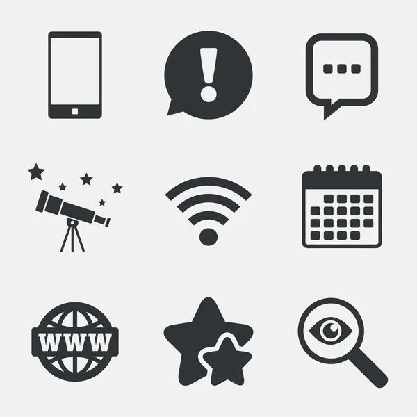 Iconos de comunicación. Smartphone y burbuja de chat . — Vector de stock