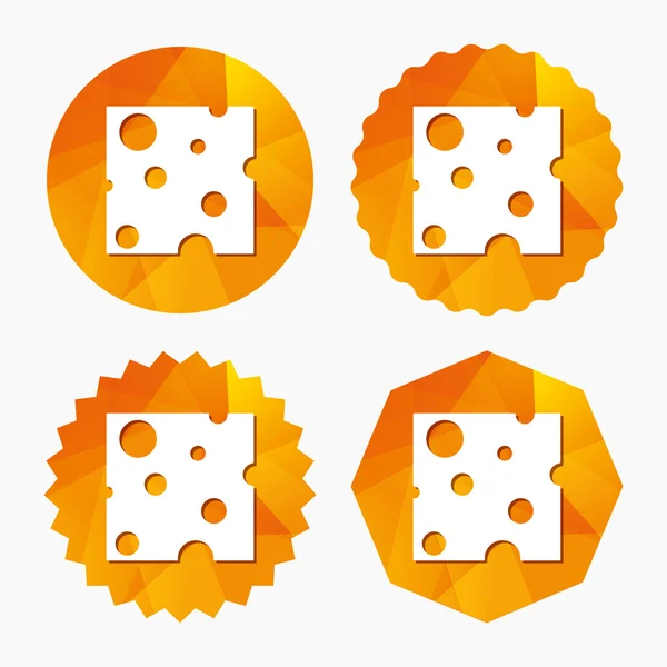 Cheese sign icons. Slices of cheese. — Stock Vector