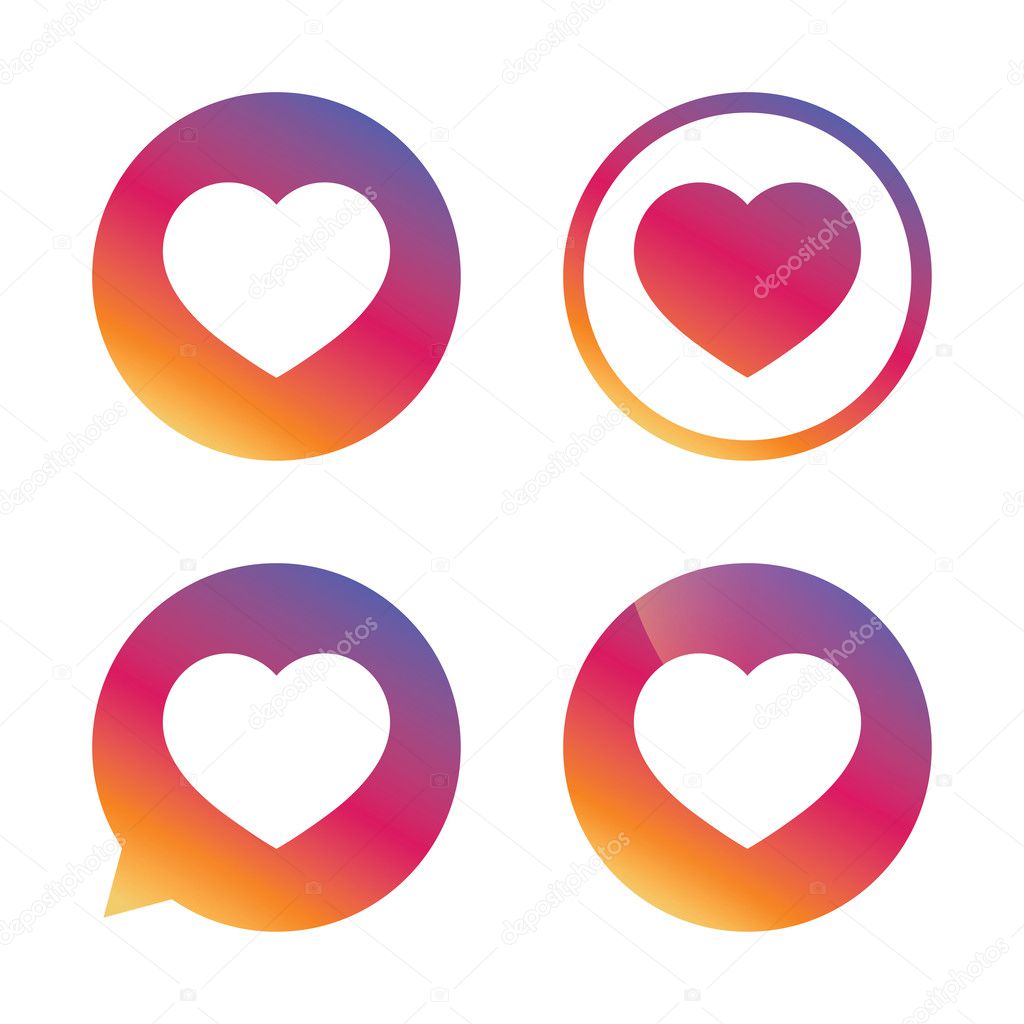 Love icons. Heart sign symbols