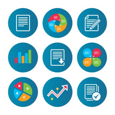 Belge simgeleri. yükleme dosyasını ve onay kutusu.