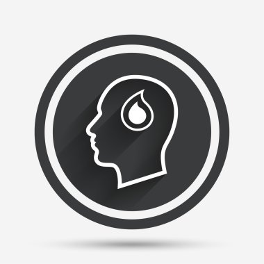 kafa ile açılan işareti simgesi. erkek insan kafası.