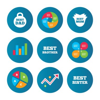 En iyi anne ve baba, kardeş, kardeş simgeler.