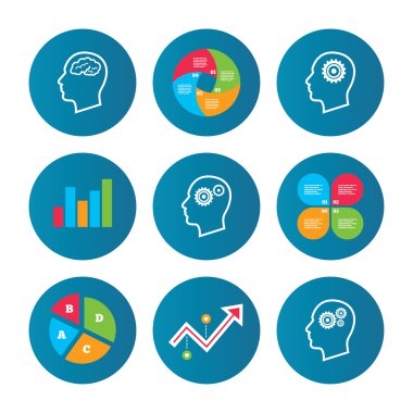 kafa beyin simgesi ile. erkek insan sembolleri.