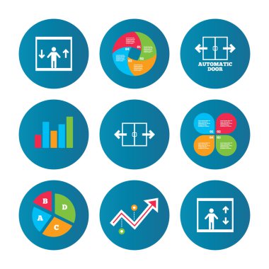 otomatik kapı simgeler. Asansör sembolleri.