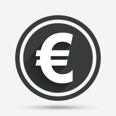 Euro işareti simgesi. EUR para birimi simgesi.
