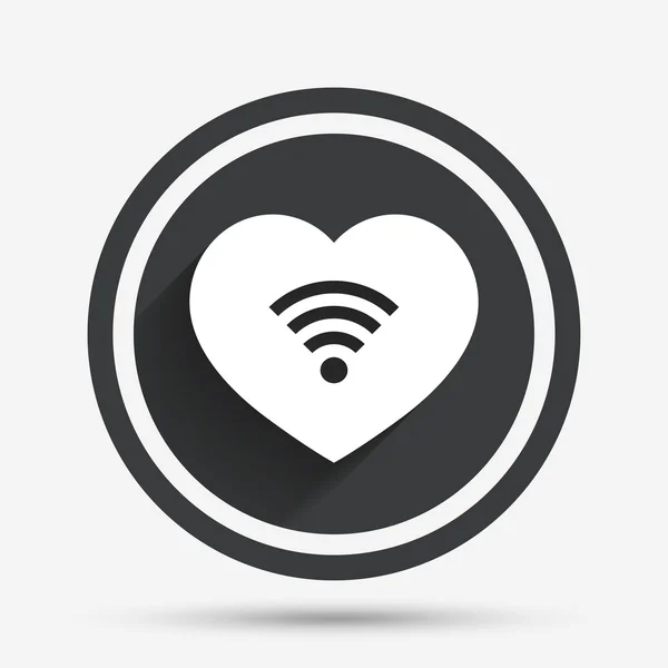 Love Wifi sign. Wi-fi symbol. Wireless Network. — Stock Vector