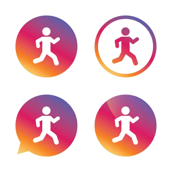 Running sign icons — Stock Vector
