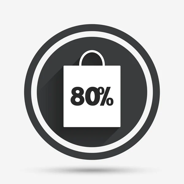 80 percent sale bag icon. — Stock Vector