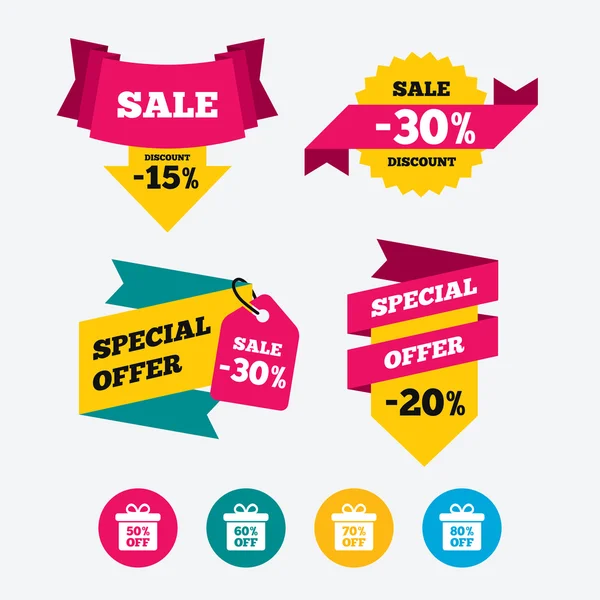 Sale price tag icons set — Stock Vector