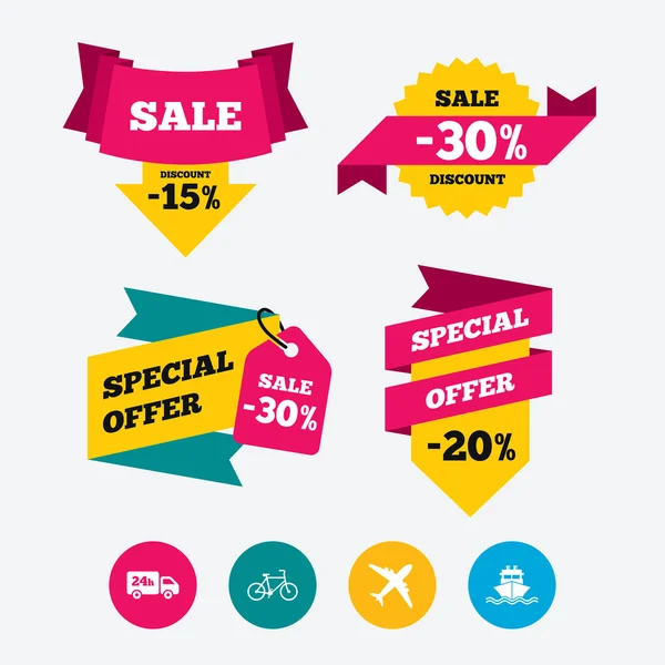 Sale discount tags set — Stock Vector