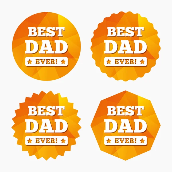 Best father ever sign icons — Stock Vector