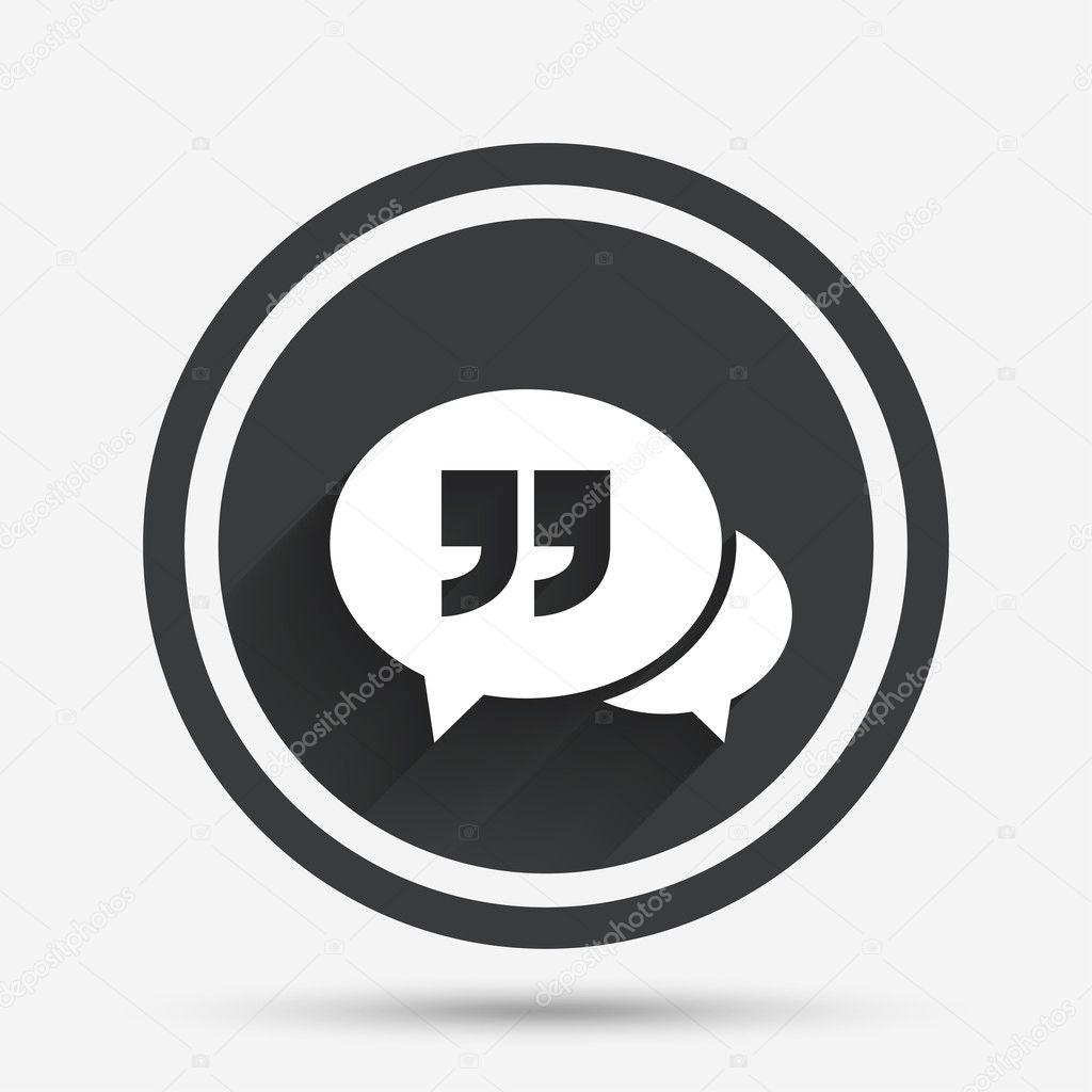 Chat quote sign icon.
