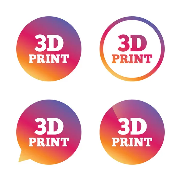 Icona segno stampa 3D — Vettoriale Stock