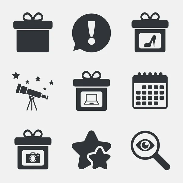 Gift box sign icons — Stock Vector