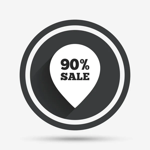 Balise de pointeur de vente à 90 % — Image vectorielle