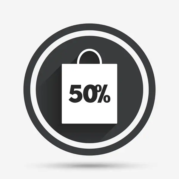 50 % vente sac étiquette signe — Image vectorielle