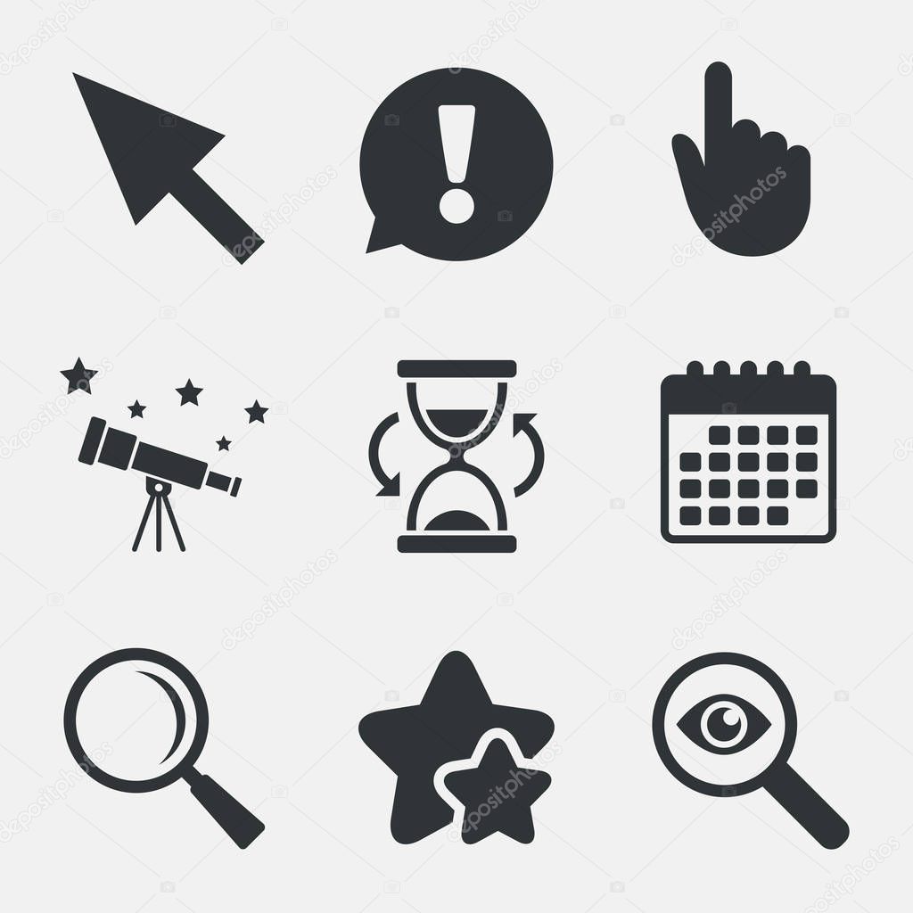 Mouse cursor and hand pointer icons.