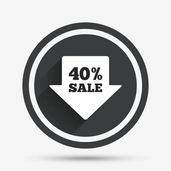 40 percent sale arrow tag — Stock Vector
