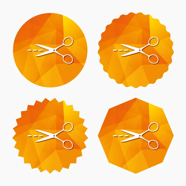 Scissors with cut line icons — Stock Vector
