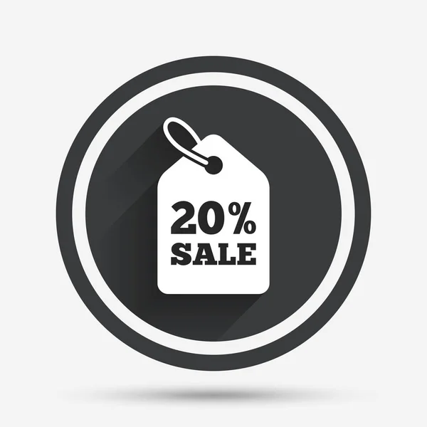 20% pret de vanzare tag — Vector de stoc