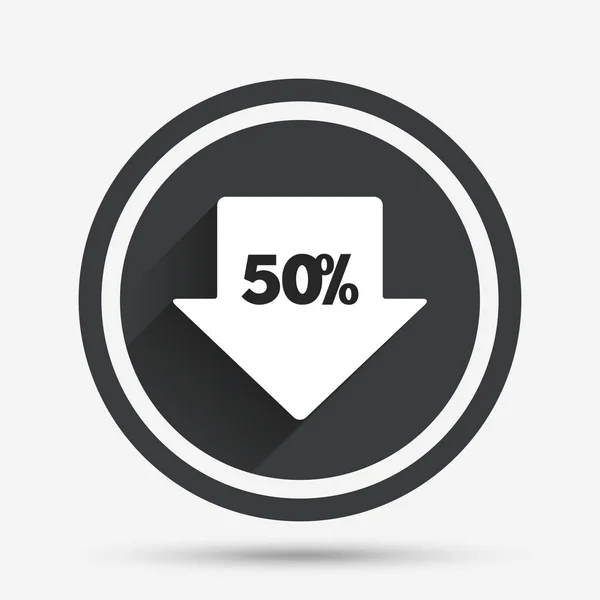 50 procent verkoop pijl tag — Stockvector