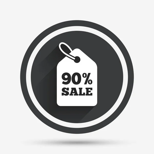 90 percent sale price tag — Stock Vector